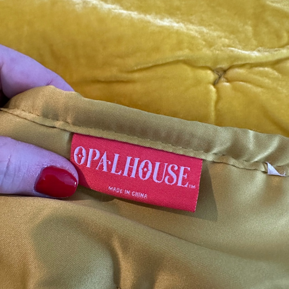 Opalhouse citron yellow Velvet Full/Queen bedspread and 2 shams from Target